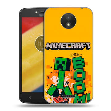 Силиконовый чехол на Motorola Moto C Plus с принтом Майнкрафт Minecraft Силиконовый чехол на Motorola Moto C Plus с принтом Майнкрафт Minecraft