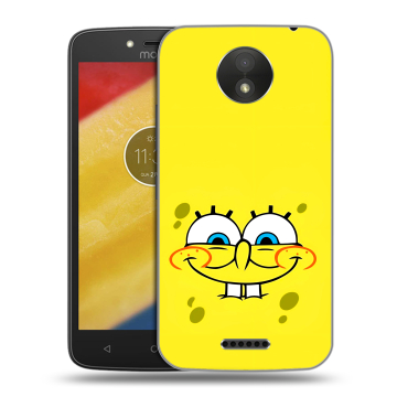 Силиконовый чехол на Motorola Moto C Plus с принтом спанчбоб спанч боб Силиконовый чехол на Motorola Moto C Plus с принтом спанчбоб спанч боб