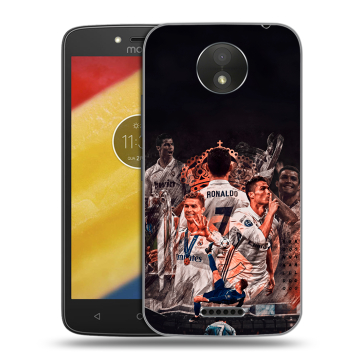 Силиконовый чехол на Motorola Moto C Plus с принтом Реал Роналдо Real Ronaldo Силиконовый чехол на Motorola Moto C Plus с принтом Реал Роналдо Real Ronaldo