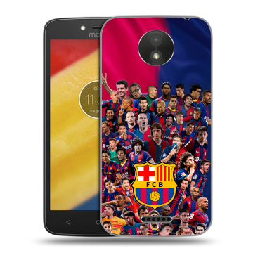 Силиконовый чехол на Motorola Moto C Plus с принтом Барселона Barcelona Силиконовый чехол на Motorola Moto C Plus с принтом Барселона Barcelona