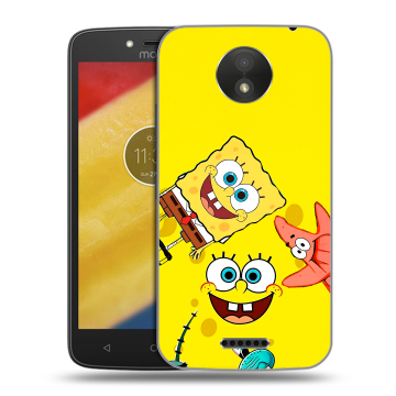 Силиконовый чехол на Motorola Moto C Plus с принтом Спанч боб Спанчбоб Силиконовый чехол на Motorola Moto C Plus с принтом Спанч боб Спанчбоб