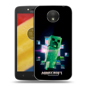 Силиконовый чехол на Motorola Moto C Plus с принтом Майнкрафт Minecraft Силиконовый чехол на Motorola Moto C Plus с принтом Майнкрафт Minecraft