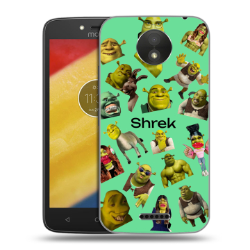 Силиконовый чехол на Motorola Moto C Plus с принтом Шрек Shrek