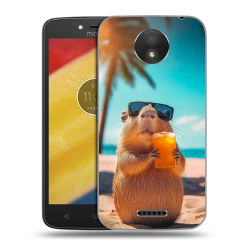 Силиконовый чехол на Motorola Moto C Plus с принтом Капибара Силиконовый чехол на Motorola Moto C Plus с принтом Капибара