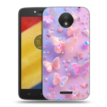 Силиконовый чехол на Motorola Moto C Plus с принтом Бабочки Силиконовый чехол на Motorola Moto C Plus с принтом Бабочки