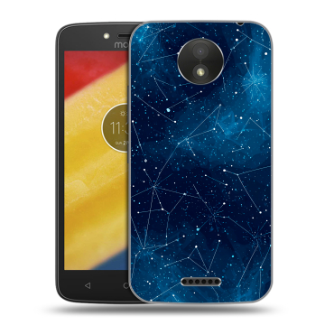 Силиконовый чехол на Motorola Moto C Plus с принтом Космос звезды