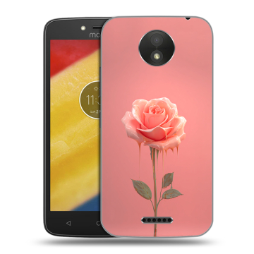 Силиконовый чехол на Motorola Moto C Plus с принтом Розовая роза