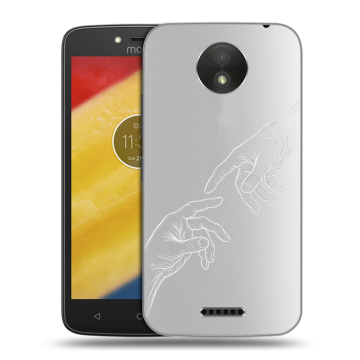 Силиконовый чехол на Motorola Moto C Plus с принтом Сотворение мира