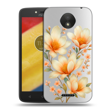 Силиконовый чехол на Motorola Moto C Plus с принтом Цветы