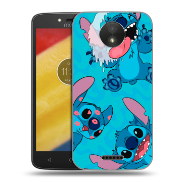 Силиконовый чехол на Motorola Moto C Plus с принтом Лило и Стич Силиконовый чехол на Motorola Moto C Plus с принтом Лило и Стич