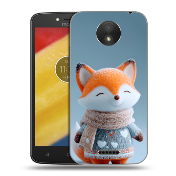 Силиконовый чехол на Motorola Moto C Plus с принтом Лиса