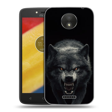 Силиконовый чехол на Motorola Moto C Plus с принтом Волк Силиконовый чехол на Motorola Moto C Plus с принтом Волк