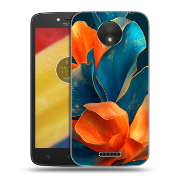 Силиконовый чехол на Motorola Moto C Plus с принтом Цветы