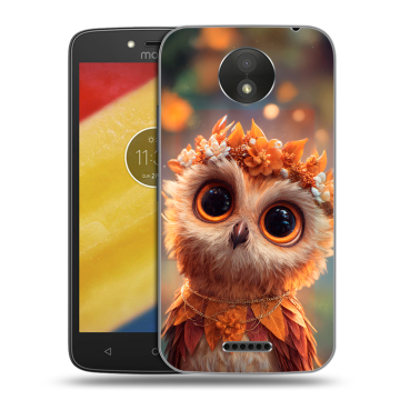 Силиконовый чехол на Motorola Moto C Plus с принтом Милая сова