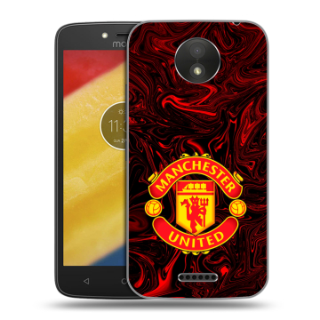 Силиконовый чехол на Motorola Moto C Plus с принтом Manchester United