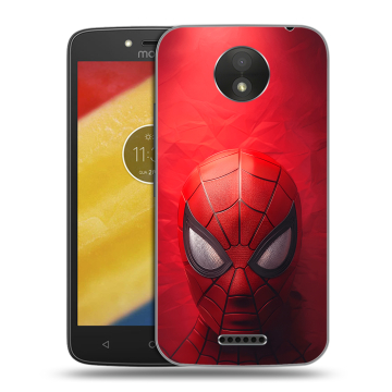 Силиконовый чехол на Motorola Moto C Plus с принтом Spiderman Человек паук Силиконовый чехол на Motorola Moto C Plus с принтом Spiderman Человек паук