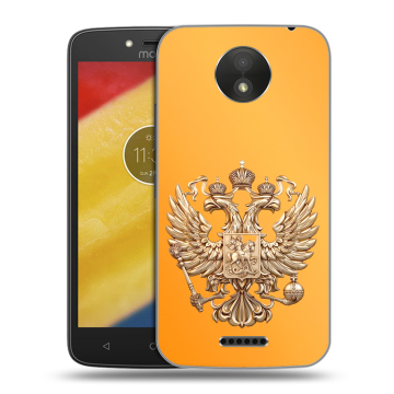 Силиконовый чехол на Motorola Moto C Plus с принтом Герб Флаг России