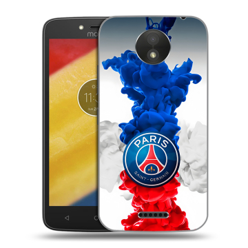 Силиконовый чехол на Motorola Moto C Plus с принтом PSG ПСЖ