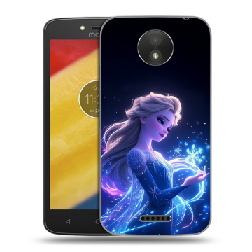 Силиконовый чехол на Motorola Moto C Plus с принтом Холодное сердце Frozen Силиконовый чехол на Motorola Moto C Plus с принтом Холодное сердце Frozen