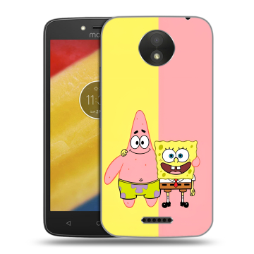Силиконовый чехол на Motorola Moto C Plus с принтом Спанч боб Спанчбоб Силиконовый чехол на Motorola Moto C Plus с принтом Спанч боб Спанчбоб