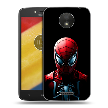 Силиконовый чехол на Motorola Moto C Plus с принтом Spiderman Человек паук Силиконовый чехол на Motorola Moto C Plus с принтом Spiderman Человек паук