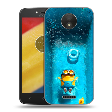 Силиконовый чехол на Motorola Moto C Plus с принтом Миньоны