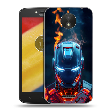 Силиконовый чехол на Motorola Moto C Plus с принтом IronMan Железный человек Силиконовый чехол на Motorola Moto C Plus с принтом IronMan Железный человек