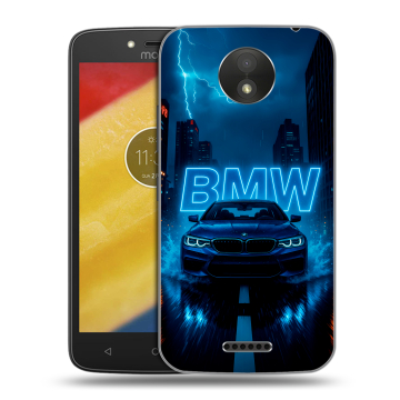 Силиконовый чехол на Motorola Moto C Plus с принтом BMW БМВ Силиконовый чехол на Motorola Moto C Plus с принтом BMW БМВ