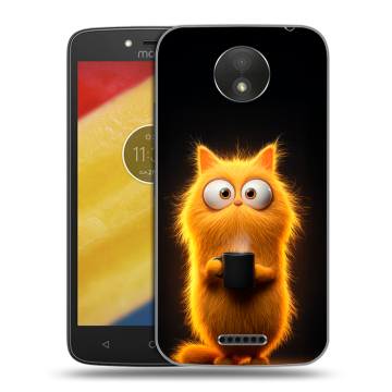 Силиконовый чехол на Motorola Moto C Plus с принтом Смешной кот Силиконовый чехол на Motorola Moto C Plus с принтом Смешной кот