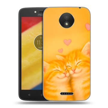 Силиконовый чехол на Motorola Moto C Plus с принтом Милые котята Силиконовый чехол на Motorola Moto C Plus с принтом Милые котята