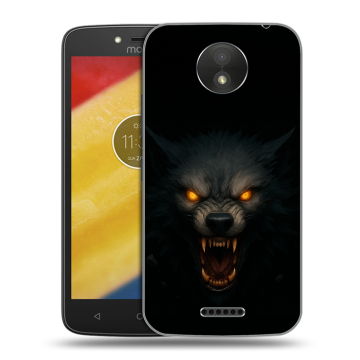 Силиконовый чехол на Motorola Moto C Plus с принтом Волк