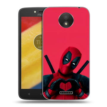 Силиконовый чехол на Motorola Moto C Plus с принтом Дедпул Deadpool Силиконовый чехол на Motorola Moto C Plus с принтом Дедпул Deadpool
