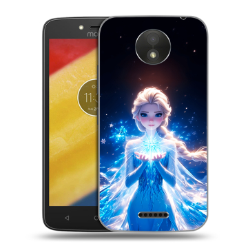Силиконовый чехол на Motorola Moto C Plus с принтом Холодное сердце Frozen Силиконовый чехол на Motorola Moto C Plus с принтом Холодное сердце Frozen