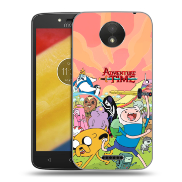 Силиконовый чехол на Motorola Moto C Plus с принтом Adventure time Время приключений
