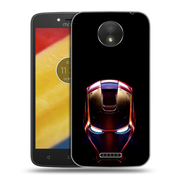 Силиконовый чехол на Motorola Moto C Plus с принтом IronMan Железный человек Силиконовый чехол на Motorola Moto C Plus с принтом IronMan Железный человек