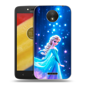 Силиконовый чехол на Motorola Moto C Plus с принтом Холодное сердце Frozen Силиконовый чехол на Motorola Moto C Plus с принтом Холодное сердце Frozen