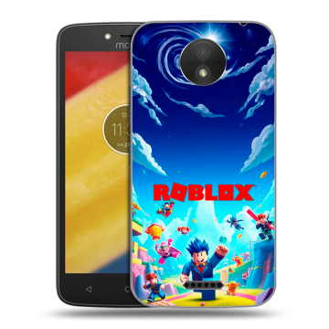 Силиконовый чехол на Motorola Moto C Plus с принтом Roblox Роблокс Силиконовый чехол на Motorola Moto C Plus с принтом Roblox Роблокс