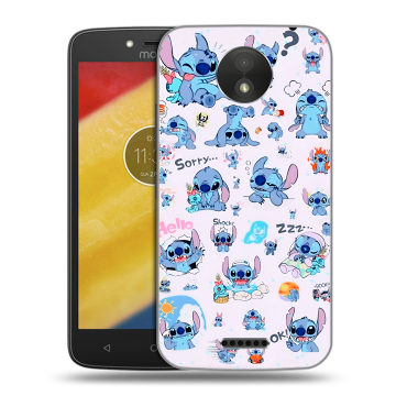 Силиконовый чехол на Motorola Moto C Plus с принтом Лило и Стич Силиконовый чехол на Motorola Moto C Plus с принтом Лило и Стич