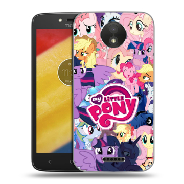 Силиконовый чехол на Motorola Moto C Plus с принтом My little pony Дружба чудо