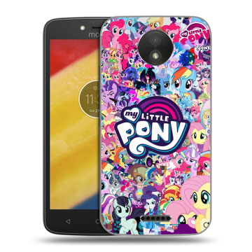 Силиконовый чехол на Motorola Moto C Plus с принтом My little pony Дружба чудо Силиконовый чехол на Motorola Moto C Plus с принтом My little pony Дружба чудо