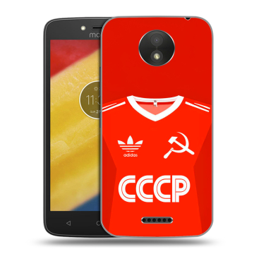 Силиконовый чехол на Motorola Moto C Plus с принтом Флаг Герб СССР