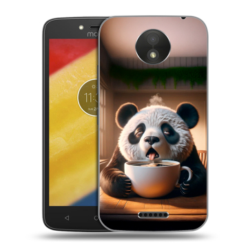 Силиконовый чехол на Motorola Moto C Plus с принтом смешная панда Силиконовый чехол на Motorola Moto C Plus с принтом смешная панда