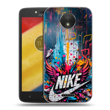 Силиконовый чехол на Motorola Moto C Plus с принтом Nike Найк Силиконовый чехол на Motorola Moto C Plus с принтом Nike Найк