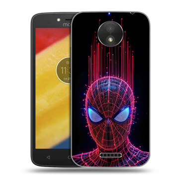 Силиконовый чехол на Motorola Moto C Plus с принтом Spiderman Человек паук Силиконовый чехол на Motorola Moto C Plus с принтом Spiderman Человек паук
