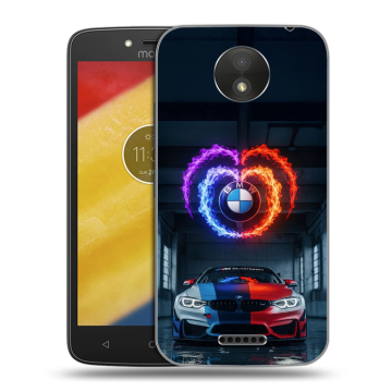 Силиконовый чехол на Motorola Moto C Plus с принтом BMW БМВ Силиконовый чехол на Motorola Moto C Plus с принтом BMW БМВ