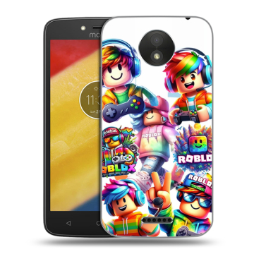 Силиконовый чехол на Motorola Moto C Plus с принтом Roblox Роблокс Силиконовый чехол на Motorola Moto C Plus с принтом Roblox Роблокс