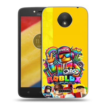 Силиконовый чехол на Motorola Moto C Plus с принтом Roblox Роблокс Силиконовый чехол на Motorola Moto C Plus с принтом Roblox Роблокс