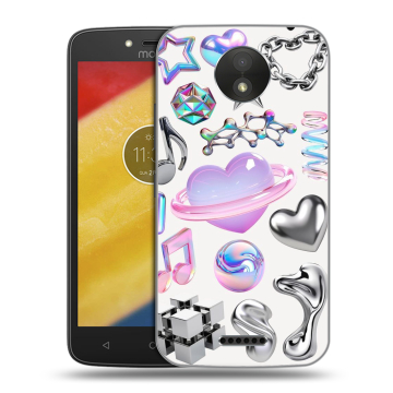 Силиконовый чехол на Motorola Moto C Plus с принтом Y2K Силиконовый чехол на Motorola Moto C Plus с принтом Y2K