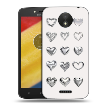 Силиконовый чехол на Motorola Moto C Plus с принтом Y2K сердечки Силиконовый чехол на Motorola Moto C Plus с принтом Y2K сердечки