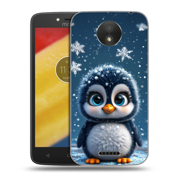 Силиконовый чехол на Motorola Moto C Plus с принтом Новый год